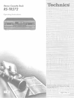 Technics - RSTR-272 - Owners manual 